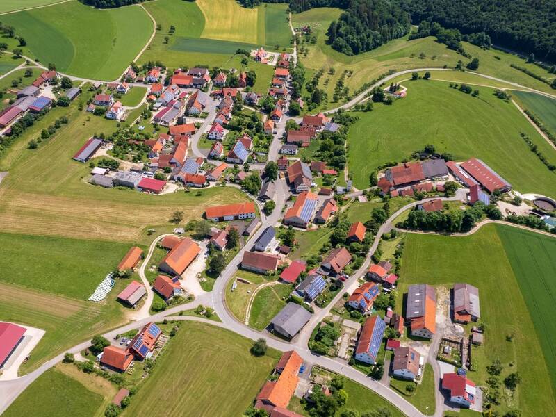 Luftbildaufnahme von Hayingen-Münzdorf