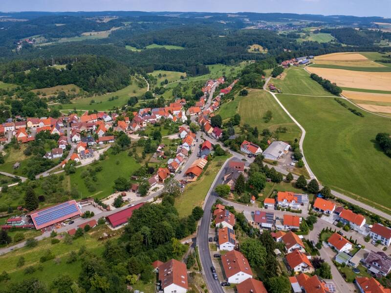 Luftbildaufnahme von Münsingen-Rietheim