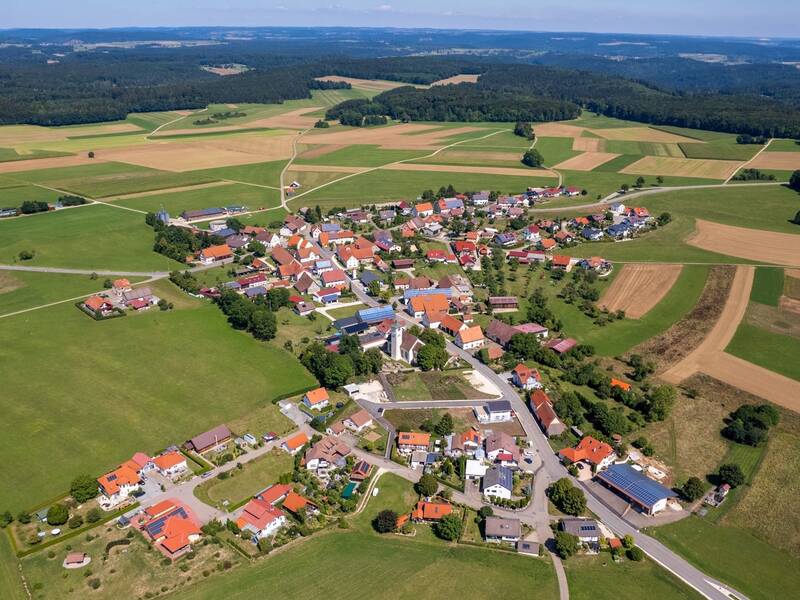 Luftbildaufnahme von Pfronstetten-Huldstetten