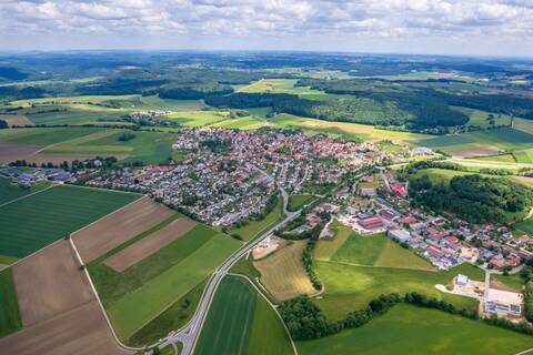 Luftbildaufnahme von Römerstein-Böhringen