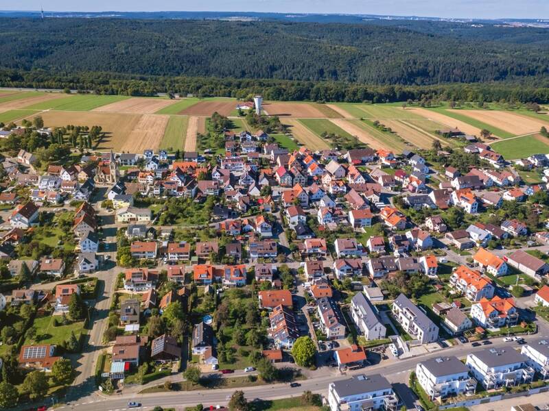 Luftbildaufnahme von Walddorfhäslach-Häslach